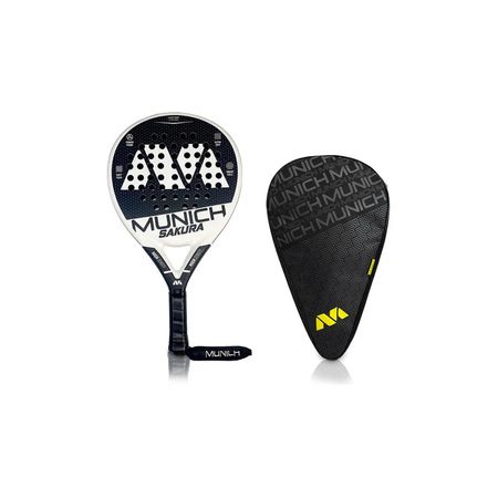 Paleta Padel Munich Sakura Foam Fibra Vidrio + Bolso Termico Gris/Negro