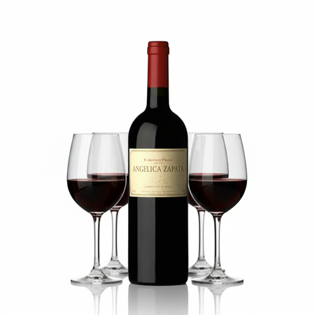 Vino Angelica Zapata Cabernet Franc Alta + 4 copas