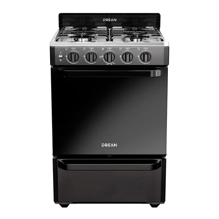 Cocina Drean 56cm Negra Horno 74L Luz Encendido Parrilla CD5603AN0