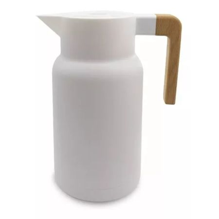 Jarra Térmica Sakura Style Frío Calor Blanca Mango Madera 1L Blanco