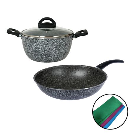 Bateria de Cocina Cacerola Wok Tapa de Vidrio Aston Pedra 