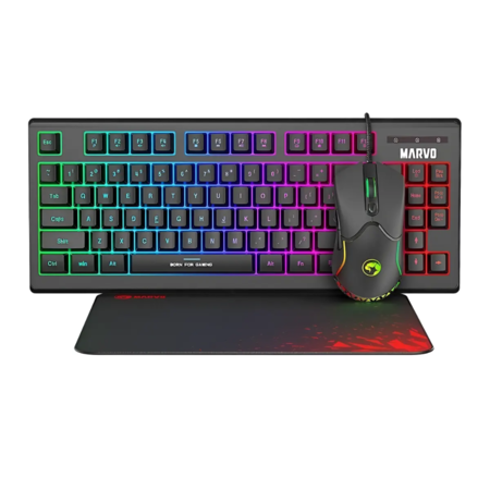 Combo Teclado Mouse y Pad Gamer 3 en 1 Marvo CM310 RGB - Negro
