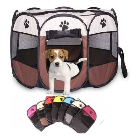Corralito Octogonal Plegable Para Mascotas 91x58cm M Techo