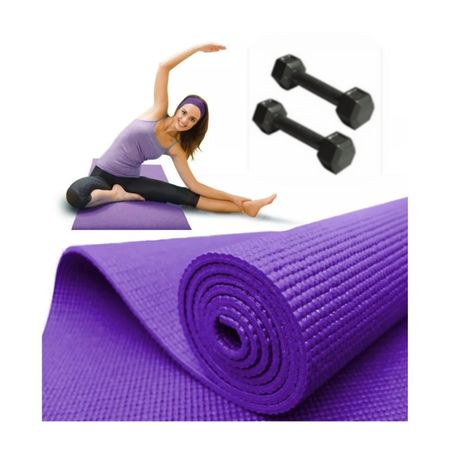 COLCHONETA MAT GIMNASIA YOGA PILATES + PAR DE MANCUERNAS