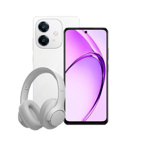 Combo Oppo A60 8+256GB White + Auriculares Hune Over-ear Gris