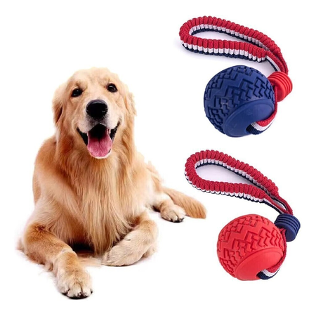 Pelota Irrompible - 7cm Con Correa Elástica - Limpia Dientes