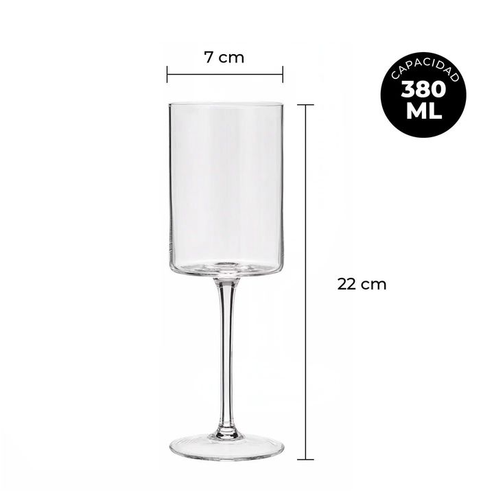 Set 6 Copas De Vidrio Sakura Amsterdam Agua Vino 380ml Transparente - Vista 3
