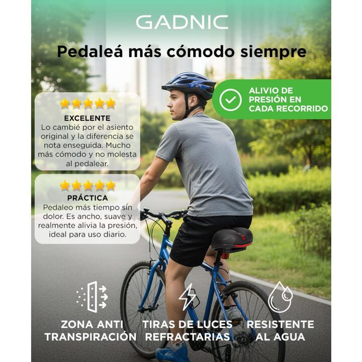 Asiento de Bicicleta Gadnic Mtb Suave Cómodo Anti Prostático - Vista 2