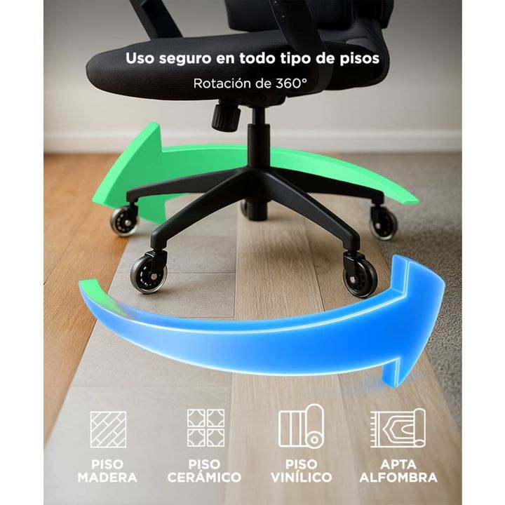Kit x5 de Ruedas Gadnic Para Silla De Oficina De Goma - Vista 6