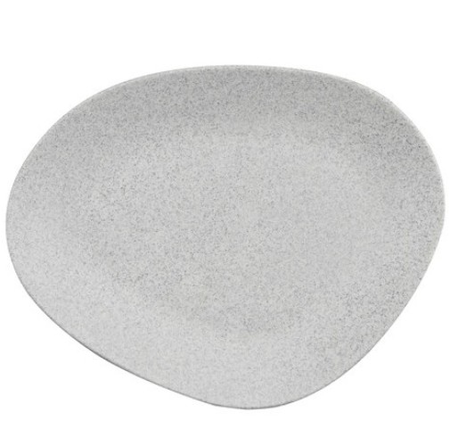 Set 12 Plato Playo 22 Cm Porcelana Kutahya Irregular Gris