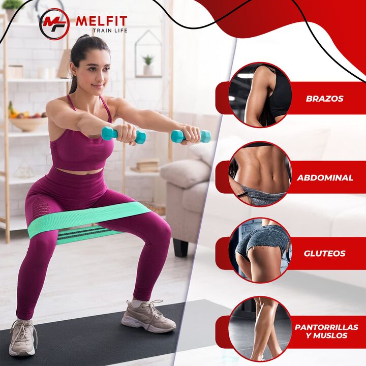 Banda Elastica De Resistencia Baja Melfit Entrenamiento Mf B3 Violeta - Vista 4