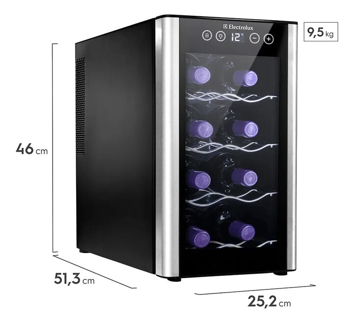 Cava De Vino Electrolux Erw085xamb 8 Botellas Panel Touch - Vista 3