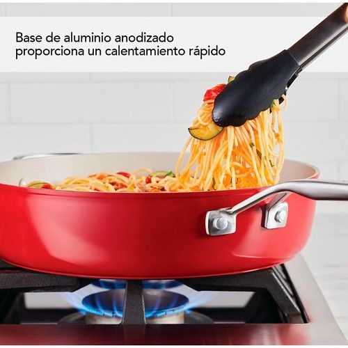 Sarten Kitchenaid Antiadherente Cerámico 4,7L Rojo - Vista 9