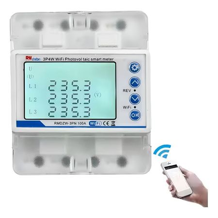 Protector Trifásico Smart Wifi Medidor Medición Consumo 100a