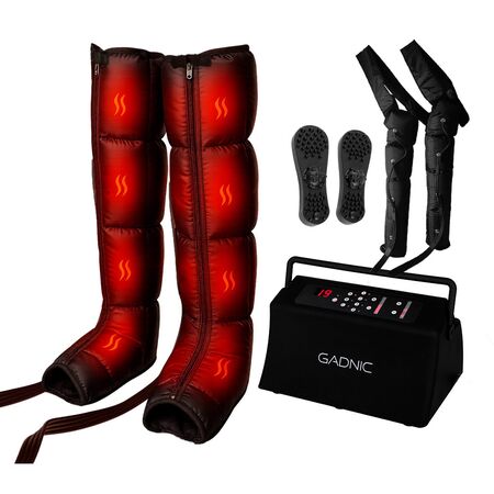 Botas de Presoterapia Gadnic Recuperacion Muscular 9 Niveles Piernas Cintura (Negro M)