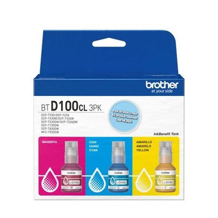 Botella de Tinta Brother BTD100 Pack de 3 Colores
