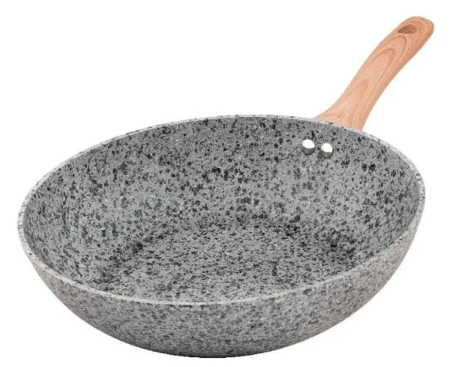 Wok Hudson Granito Aluminio Forjado 28cm Antiadherente Gris