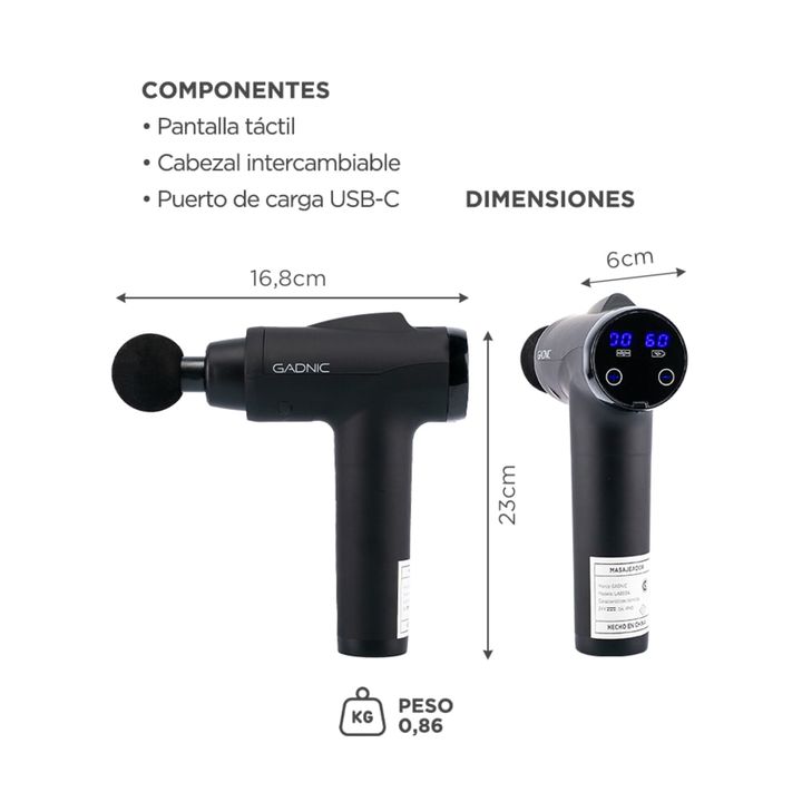 Pistola Masajeadora Muscular Gadnic Inalámbrica - Vista 6