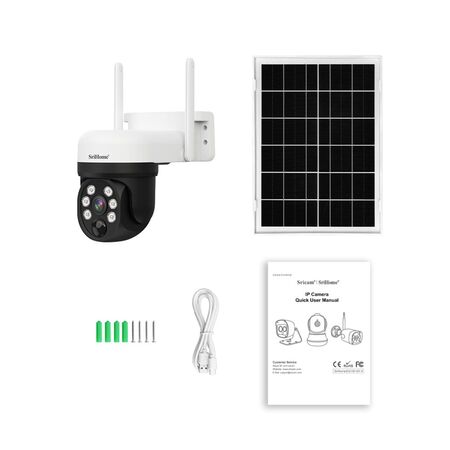 Cámara de Seguridad SriHome 2k 4mp Con Panel Solar