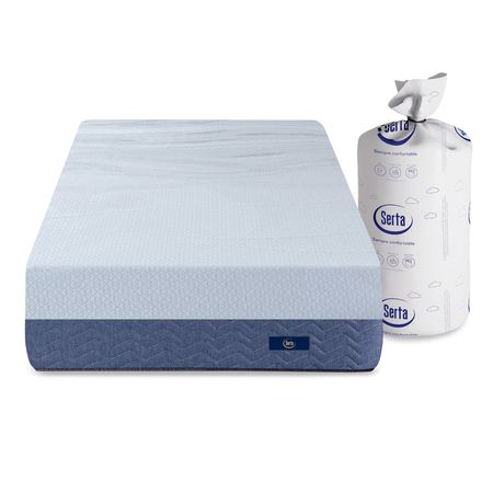 Colchon Serta Box Express 1 Plaza y Media 90x190Espuma de Alta Densidad + Espuma Suave Enrollado