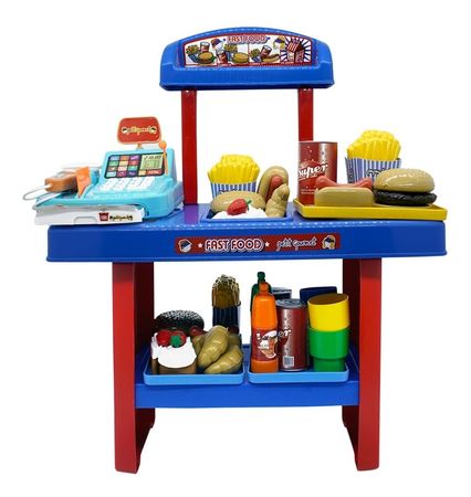 Juguete De Cocina Fast Food + Caja Registradora Infantil