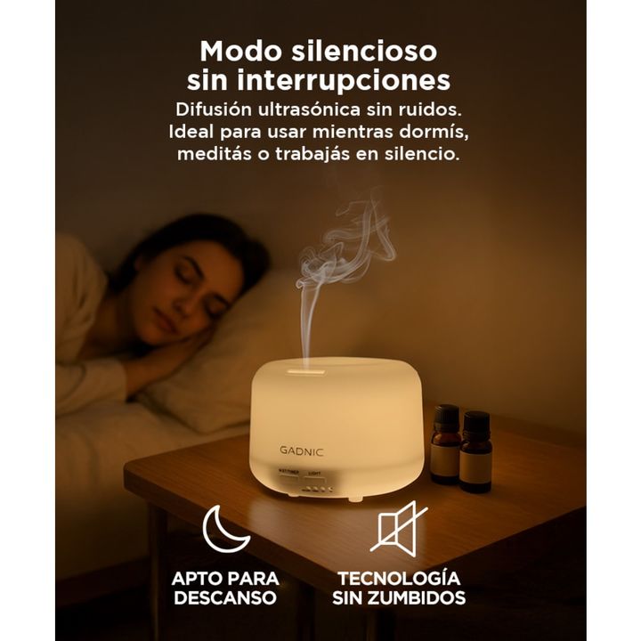 Difusor Gadnic Humidificador Ultrasónico 300ml 20hs 7 Colores - Vista 4