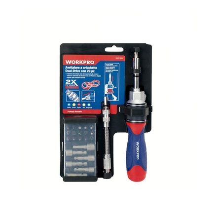 Destornillador crique 28 piezas Cr-V Dual-Drive? WORKPRO