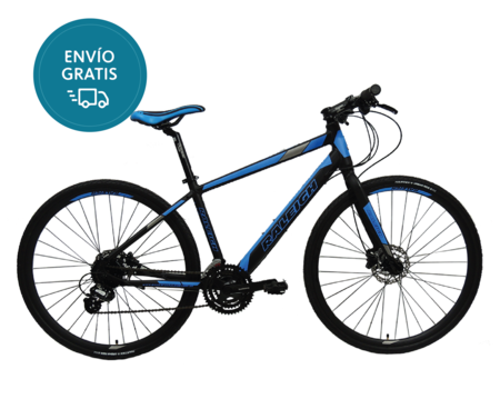 Bicicleta Raleigh Urban 1.1 / Talle 21"/XL / Negro/Azul / Cuadro de aluminio / Frenos a discos Hidráulicos / 24 Vel. / Rodado 28"