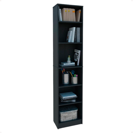 Biblioteca Centro Estant Ken L9n 5 Estantes Color Negra