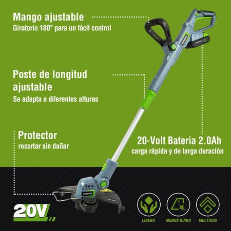 Bordeadora inalambrica 20V Workpro con Bateria 2.0Ah y Cargador