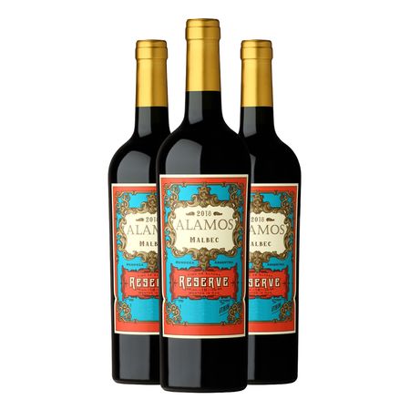 Vino Tinto Alamos Reserva Malbec Caja x 3
