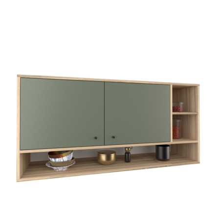 ALACENA MODERNA DE 120 CM VERDE SAFARI 2 PUERTAS JOUMELA