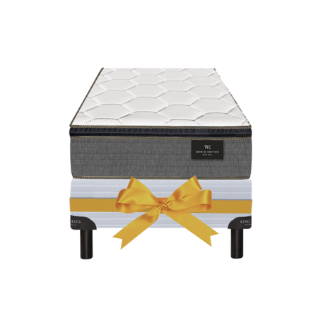 Colchon King Koil Finesse 1 Plaza 80x190x25 de Resortes LFK con Pillow + Sommier de Regalo