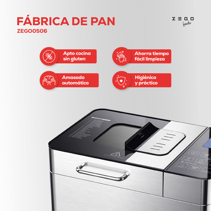 Horno Fabrica De Pan 20 Programas Capacidad 1kg Zego 900w - Vista 5