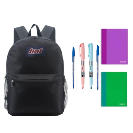 Kit mochila + 2 cuadernos A4 + 2 biromes + 2 resaltadores