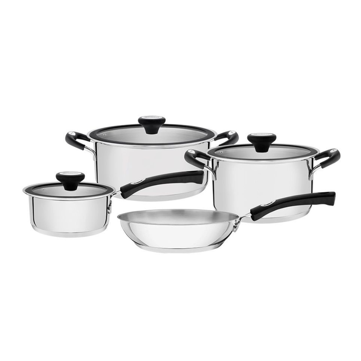 Batería De Cocina Ollas Tramontina 4 Piezas Solar Silicona Inox - Vista 1