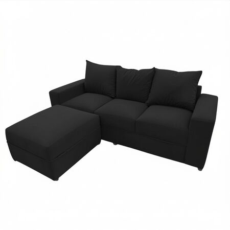 Sillon Milan tres cuerpos con camastro color negro