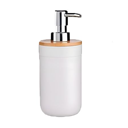 Dispenser de Jabón Liquido Blanco Gadnic Dosificador Bamboo 