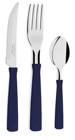 JUEGO DE CUBIERTOS TRAMONTINA 6 tenedores 6 cuchillos y 6 cucharas Postre