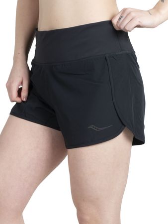 Short Saucony Outpace Mujer Running Negro