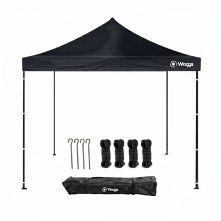 Gazebo 3x3 Autoarmable Waggs Reforzado con Proteccion UV Negro
