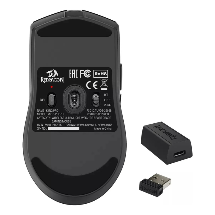MOUSE REDRAGON M916 KING PRO 1K (C:NEGRO) - Vista 4