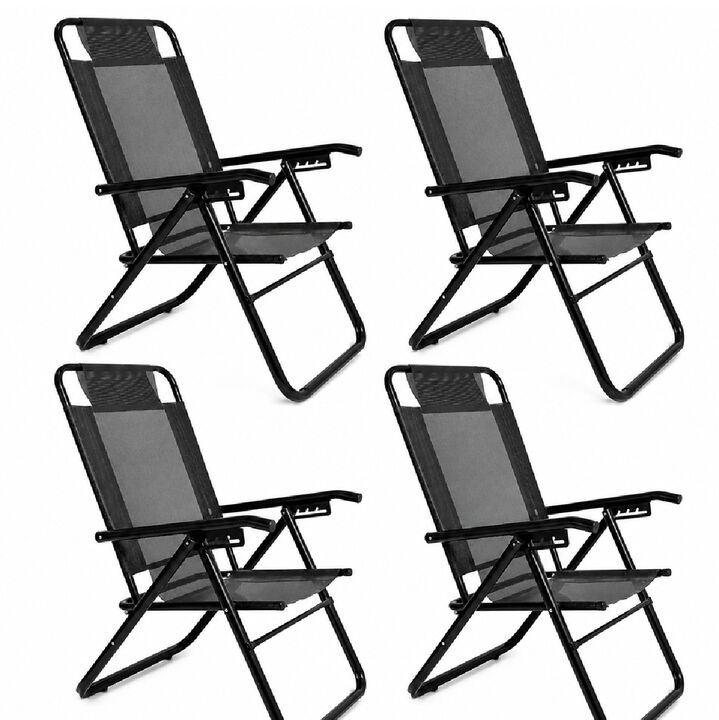 Combo x4 Reposera Sillon Plegable Descansar 5 Posiciones Aluminio 80040 - Vista 7