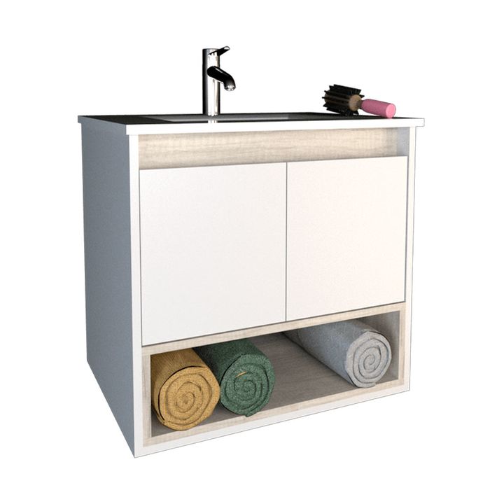 VANITORY 60CM C/BACHA 1 AG. 3182 NEV/BCO - Vista 1