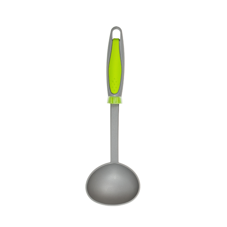 Cucharon Nylon Gris Mango Verde Antiadherente Utensilio Cocina