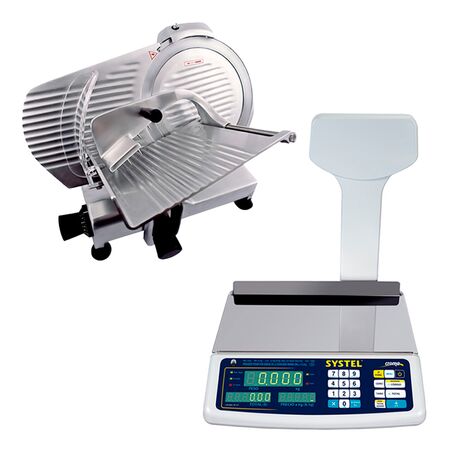 Kit Systel Cortadora de Fiambre Dynam-h Systel CF300 300mm Balanza Comercial Croma 31kg
