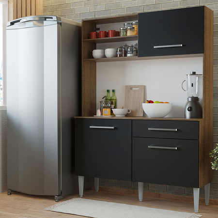 Modular Aparador Kit De Cocina Compacto 120cm Life Madesa 03