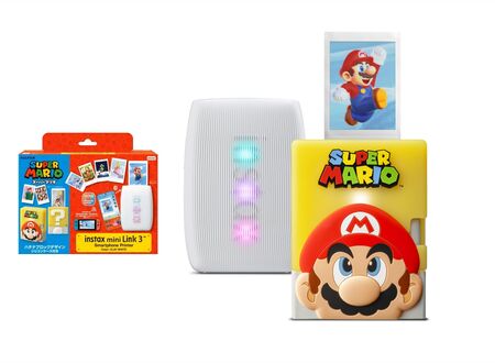 Impresora instantanea Instax Mini Link 3 Blanca con Funda Edicion espacial Mario Bros