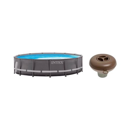 Combo Pileta Intex Ultra Frame 427x107 Greywood + Boya Cloro Intex