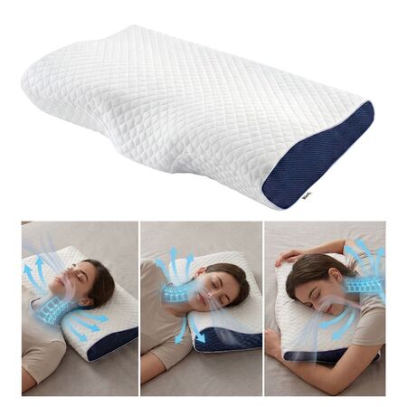 Almohada Cervical Memory Foam Inteligente Rieti by Gadnic Ergonómica Diseño Mariposa